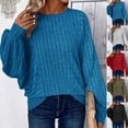 thumbnail image 1 of Sentmoon Ensembles d'Automne pour Femmes Col Rond Manches Longues Vêtements d'Automne pour Femmes Coupe Ample Couleur Unie Hauts Tricotés pour Femmes Manches Longues Mode Urbaine pour l'Automne Style Gris TTTTG, 1 of 8