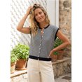 thumbnail image 3 of LMLYSoH Womens Knit Sweater Vest Sleeveless Round Neck Button Up Striped Tops for Casual Streetwear, 3 of 8