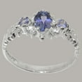 thumbnail image 3 of LBG British Made 14k White Gold Natural Tanzanite Womens Anniversary Ring - 33 size options - Size 6.5, 3 of 9