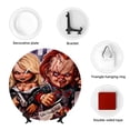 thumbnail image 5 of Lsque Chucky Pattern Ceramic Decorative Plate Decorative Plates with Display Stand Personalized Porcelain Plate Ceramic Ornaments for Wall Hanging Decoration-7in, 5 of 6