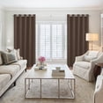 thumbnail image 7 of XWZO Total Blackout Curtains for Bedroom with Tiebacks, 100% Light Block Window Curtain Drape 2 Panels Set, Noise Reducing Privacy Curtain for Living Room, Brown,52 x 45, 7 of 7