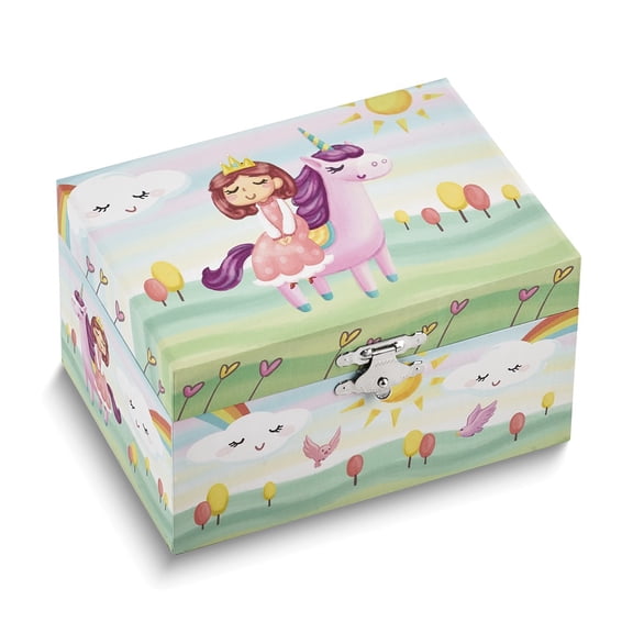 Childrens Princess with Unicorn Mirrored Musical Jewelry Box (Plays It's a Long Way to Tipperary)