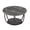Black, variant on KFFKFF Round Coffee Table, Modern 2-Tier Wooden Center Table with Open Storage, Minimalist Metal Frame Design for Living Room or Office, Easy to Assemble, Rustic Brown Finish