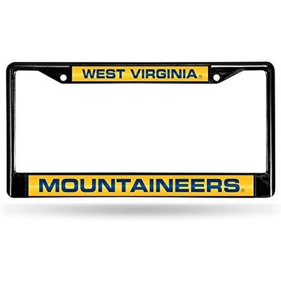 West-Virginia Mountaineer's Black Metal Laser Cut License Plate Frame