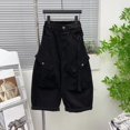 thumbnail image 2 of Coerni Teen Girls Wide Leg Cargo Pants Elastic Waist Straight Leg Trousers Fashion Y2K Hip Hop Streetwear Muti Pockets, 2 of 6