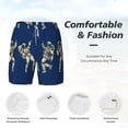 thumbnail image 5 of Sigee Disco party Astronaut Dancing Print Mens Swim Trunks with Compression Liner Quick Dry Swim Stretch Beach Shorts with Pockets,S-3XL, 5 of 7