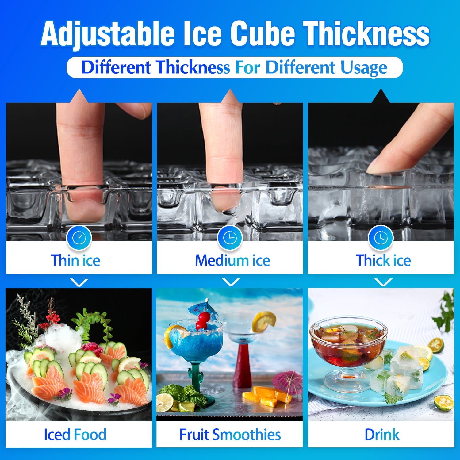 VECYS Countertop Cube Ice Maker, 67LBS Daily, 36 Cubes in 13 Mins