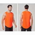 thumbnail image 7 of NOLDARES Men's Tank Tops Loose Fit Sleeveless Workout Muscle Shirt Athletic Bodybuilding Gym Tee Shirts Summer Vacation(Orange,2XL), 7 of 7