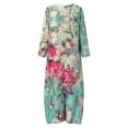 thumbnail image 5 of PVCS Femmes Mode Boutons Imprimé Floral en Vrac à Manches Longues Casual Maxi Robe, 5 of 5