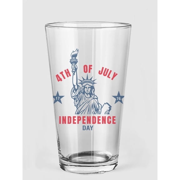 Smartprints Happy 4Th July Statue Pint Glass -Image by Shutterstock, 16 oz Transparent Glass