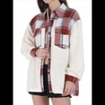 thumbnail image 1 of Chaqueta de Franela Abotonada de para Mujer, con Solapa Afelpada, Larga, Blusa A Cuadros, Otoño Rojo XL, 1 of 8