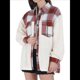thumbnail image 1 of Chaqueta de Franela Abotonada de para Mujer, con Solapa Afelpada, Larga, Blusa A Cuadros, Otoño Rojo S, 1 of 8
