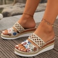 thumbnail image 6 of ATENAR Womens Sandals Slide Open Toe Women Sandals Summer Shoes Women Beige 9.5, 6 of 8