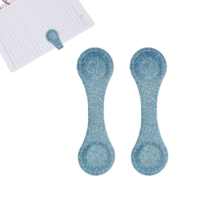 2Pcs Leather Magnetic Bookmark Double-Sided Magnet Book Marker Clip Gift for Book Lovers(Glitters Light Blue)