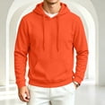 thumbnail image 5 of Vxararl Men Cotton Fleece Hoodie Oversized Hood Drawstring Sweatshirts Long Sleeve Basic Drawstring Pullover with Pocket Daily Wear, Work, Travel Fall & Winter Outfits Hoodie Men Saffron 3xL, 5 of 6