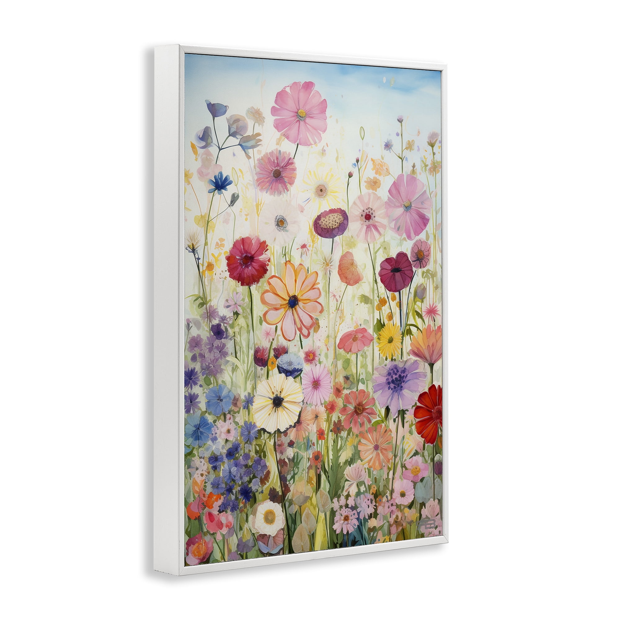 Stupell Industries Full Floral Garden Botanical & Floral Painting White Framed Art Print Wall Art, 16 x 24