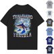 thumbnail image 1 of Tralalero Tralala Shark in Shoes Womens Tops Short Sleeve Thin Tops AI Italian Animals Bombardino Crocodilo Printed Mens Shirts Cute Shirts for Women Gifts for Fans（Dark Blue，XXL）, 1 of 4
