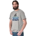 thumbnail image 4 of Beaches Be Crazy Funny Swimming Shark Plus Size Crewneck Graphic Tee Shirt Brisco Brands 2X, 4 of 5