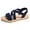 Dark Blue, variant on Women's Tight Strap Flat Sandals - Minimalist Solid Color Summer Shoes With Adjustable Buckles,Casual Outdoor Breathable Slippers Black/41