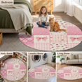 thumbnail image 5 of Valentine's Day Round Area Rug 8Ft Washable Large Circle Rugs for Living Room Dorm, Pink Bows Vintage Plaid Romantic Roses Non-Slip Carpet Floor Mats Indoor Outdoor Carpet Runner Aesthetic Home Decor, 5 of 8