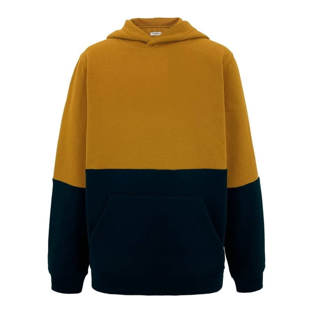 Sudadera George Talla 16 con Capucha 2 Bloques Negro con Amarillo