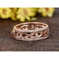 thumbnail image 6 of 1.50 Carat 3 wedding Ring set Wedding Band Stackable Ring set Solid 10k Rose Gold Vintage Flower, 6 of 9