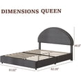 thumbnail image 5 of 4 EVER WINNER Queen Size Bed Frame, Boucle Upholstered Bed Frame with Headboard, Gray Queen Bed Frame, Gray, 5 of 6