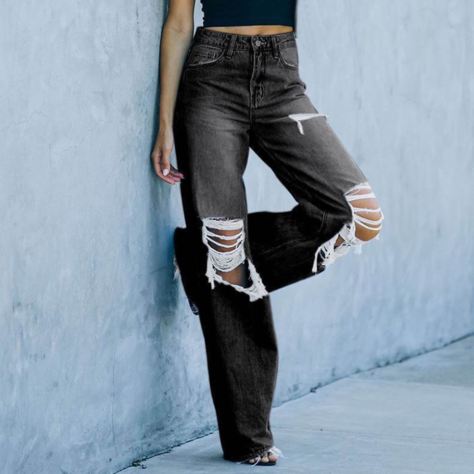 Garage Black Denim Jambe Large Wide Leg Jeans Women's Size 25 - beyond  exchange