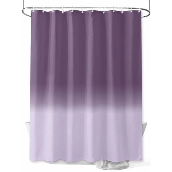 Shower Curtain Purple Ombre Bathroom Curtains with Hooks, Waterproof Fabric Gradient Gradual Color Bath Shower Curtains Set for Bathroom Bathtubs Decor 36x72 Inch