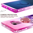 thumbnail image 5 of SOGA Rhinestone Glitter Bling Liquid Floating Cute Phone Case Compatible for Samsung Galaxy S9+ Plus Case with Embedded Metal Ring for Magnetic Car Mounts and Lanyard Diamond Bumper - Pink on Purple, 5 of 5