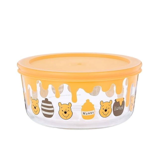 Contenedor Disney Winnie Pooh de Vidrio con Tapa de Plástico de 496 ml.