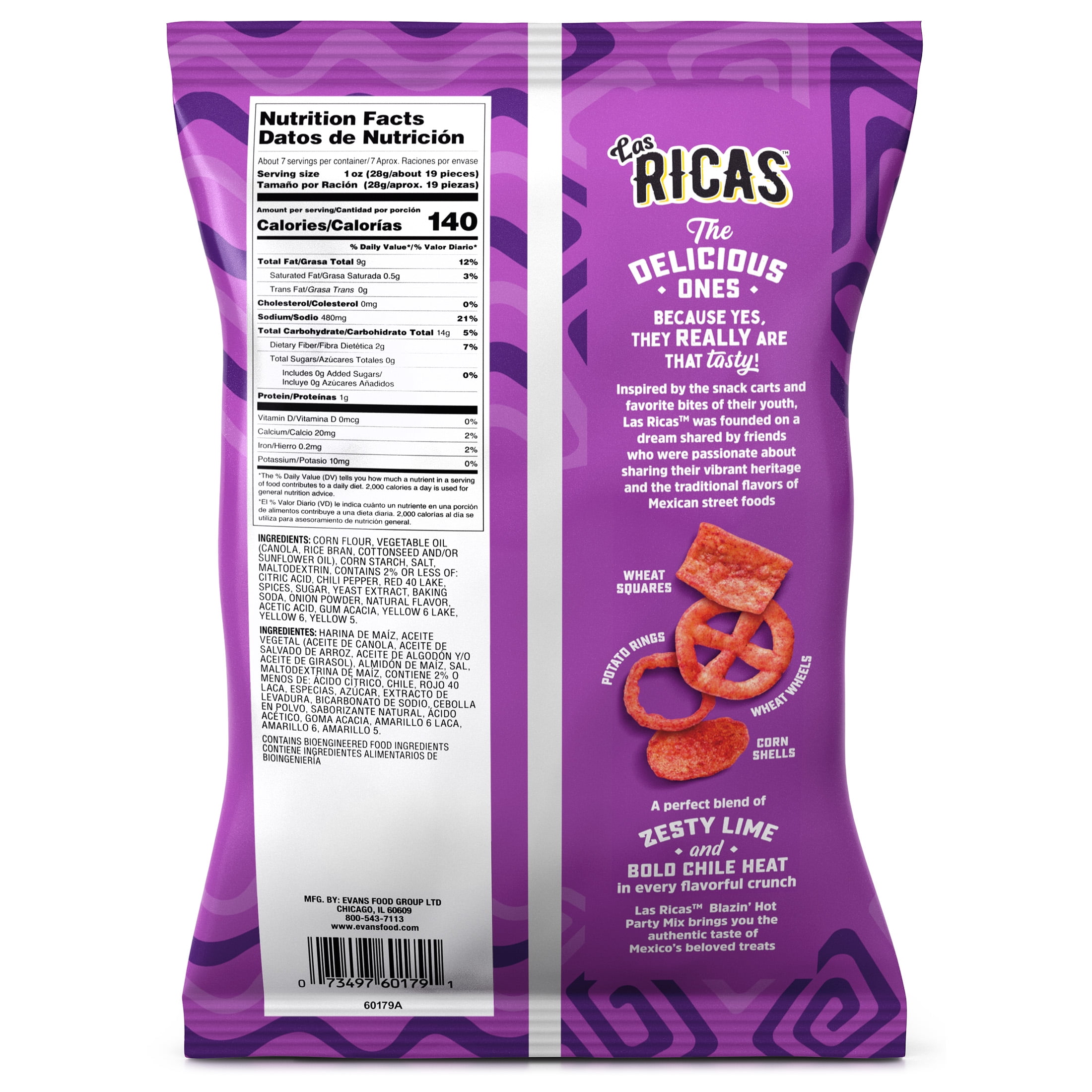 Las Ricas Blazin Hot Fiesta Mix, 6.5oz Bag