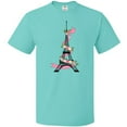 thumbnail image 3 of Inktastic Eiffel Tower in Paris with Flowers and Pink Banner T-Shirt, 3 of 5
