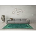 thumbnail image 3 of Ahgly Company Machine Washable Indoor Round Persian Turquoise Blue Traditional Area Rugs, 5' Round, 3 of 4