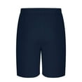 thumbnail image 4 of Men Shorts Plus Size Waffle Solid Color Casual Elastic Waist Summer Beach Shorts with Pocket Navy L, 4 of 6