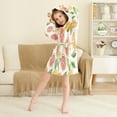thumbnail image 3 of FORMRS Niños Bathrobe Unisex Hooded Robe Soft Plush Pajamas Sleepwear, Size 10-12T, Candy Orange, 3 of 7