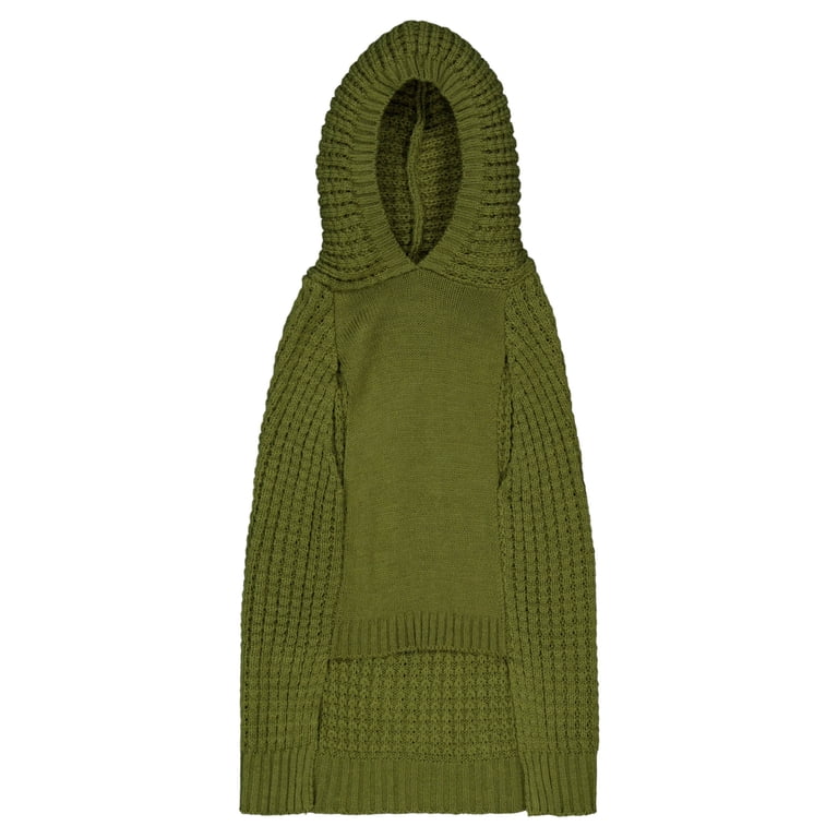 Vibrant Life Waffle Knit Sweater for Dogs with Hood, Green, M photo 4