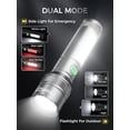 thumbnail image 2 of shiyou-Flashlight, LED Flashlight Rechargeable 6 Modes Zoomable Aluminum Small Powerful High Lumens Flashlights with Emergency Red Sidelight Mini Pocket Brightest Flash Light for Home Camping, Grey, 2 of 4