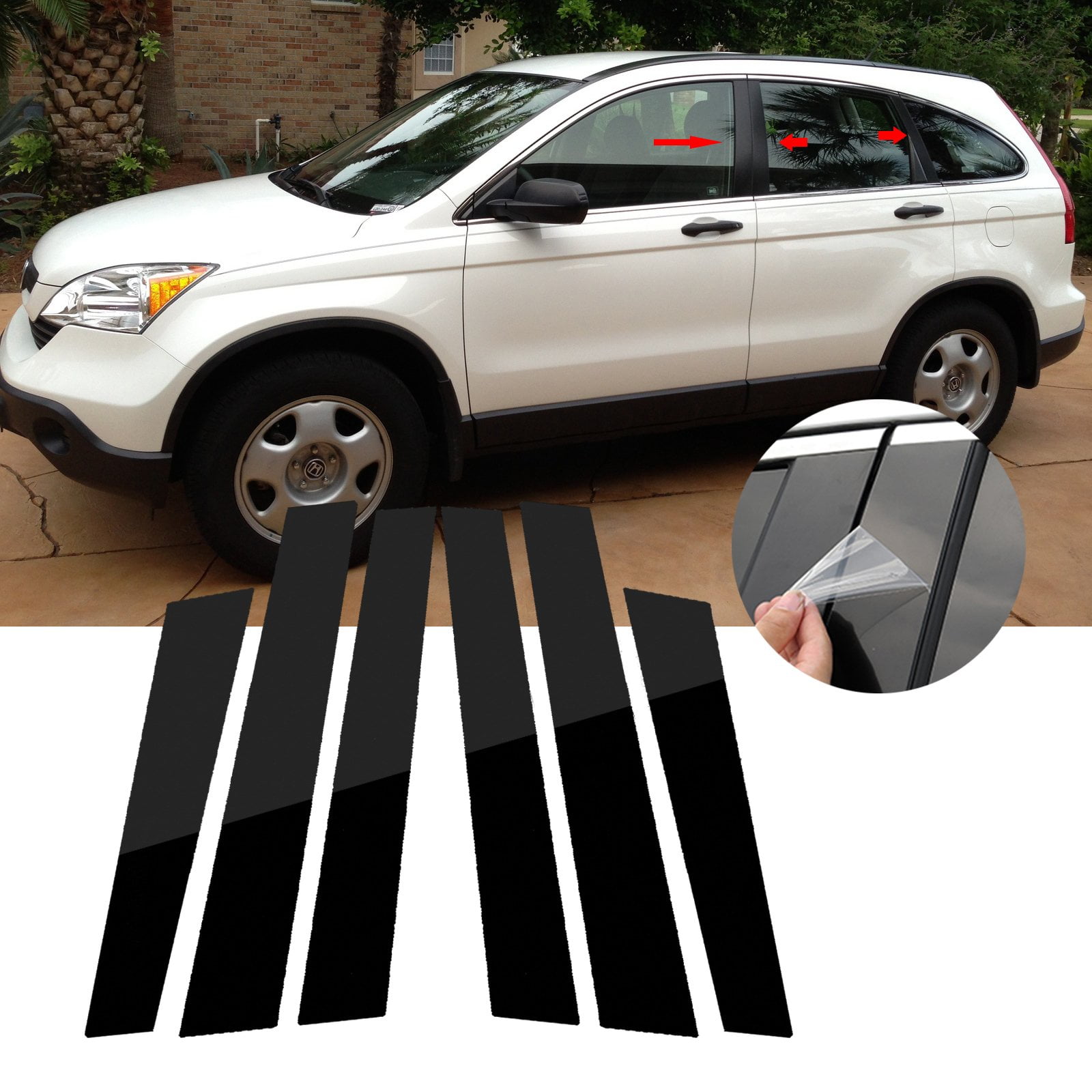 Fits Honda CRV 2017-2019 Pillar Posts 6 Pieces Chrome MY CAR MY WAY