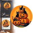 thumbnail image 3 of Clearance Sale | Round Wooden Halloween Door Sign with Trick or Treat Design, Retro Pumpkin Welcome Logo for Porch and Garden, 3 of 9