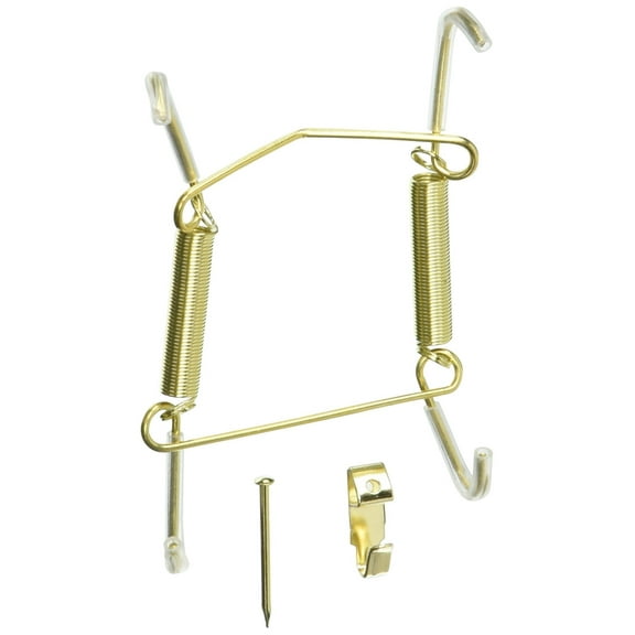 Darice 5202-64 Decorative Plate Display Expandable Hanger, 7.5-Inch to 9.5-Inch, Gold Tone