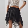thumbnail image 2 of Gupgi Lace Skirts for Women Low Waist Ruffle Half Slip Skirt Layered Irregular Hem Flowy Short Skirt, 2 of 5