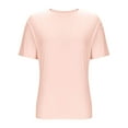 thumbnail image 4 of GERsome Womens Short Sleeve T-Shirts Crew Neck Solid Color Shirts Side Split Summer Loose Fit Casual Basic Tees, Sizes S-2XL, 4 of 8