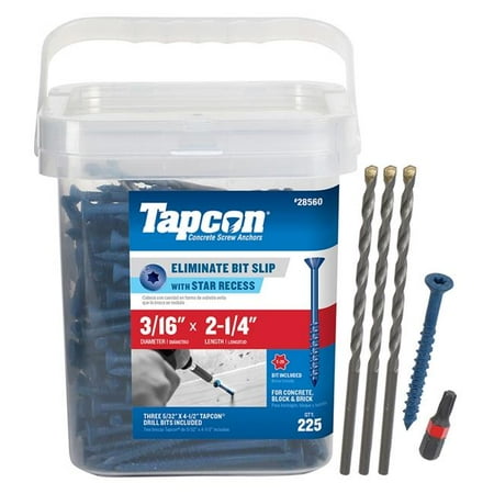 

Tapcon 2-1/4 in. L Star Flat Head Concrete Screws 225 pk