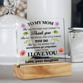 thumbnail image 6 of Mother Gifts Mom Gift From Daughter Mom Thank You Desk Decor Floral Mom I Love You Acrylic Desk Plaque Sign with Wood Stand Home Office Desk Sign Keepsake, 6 of 6