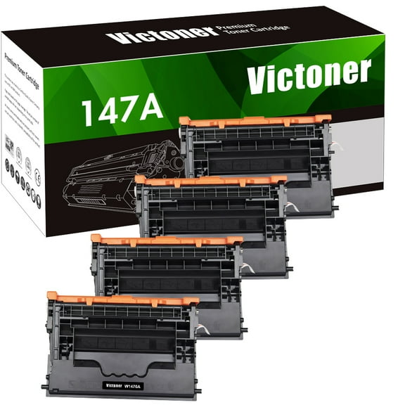 Victoner Toner Cartridge Compatible for HP W1470A 147A LaserJet Enterprise M610n MFP M634h MFP M635fht (Black，4Pack)
