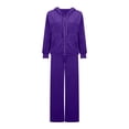 thumbnail image 4 of Wdfiry Sweatsuits Set for Women Womens Coat 2 Piece Outfit Sets Open Front Zip Hooded Sweatshirt Coat and Jogger Sweatpant Lounge Sets Tracksuit Sets with Pocket Clearance, 4 of 7