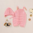 thumbnail image 4 of Generic Baby Boys Knitted Tops Baby Knit Romper Cotton Sleeveless Boy Girl Sweater Clothes Jumpsuit 1 Piece with Hat Caps Outfits Set, 4 of 9