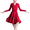 Burgundy, variant on YM YOUMU Kids Girls Long Sleeve Latin Dance Dress Ballrom Tango Performance Dancewear
