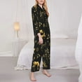 thumbnail image 4 of Disketp Pajamas Set Long Sleeve Sleepwear Womens Button Down Nightwear Pj Sets-Christmas Gold Deers1, 4 of 9
